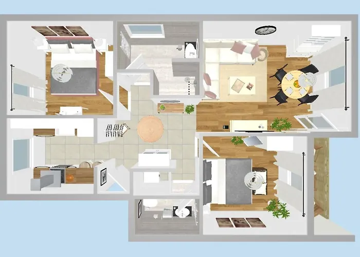 Apartment Sonnenhang Im Boho-stil Mit Balkon, 500m Zum See, 2 Schlafzimmer *